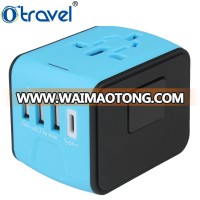 Hot sell combined world USB travel adaptor charger plug for UK/US/ASIA/EU/Japan/AU, international worldwide travel adapter