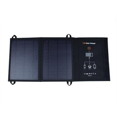 Amazon best selling Sunpower foldable Dual USB 11 Wattage solar panel charger for mobile phone