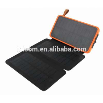 Factory Price 2017 New foldable Solar Panel Portable 10000MAH 2A Dual USB power bank